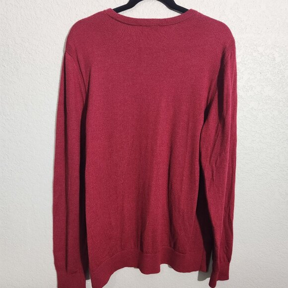 Express Sweater Mens XL Red Merino Wool Blend Crewneck - Picture 3 of 16